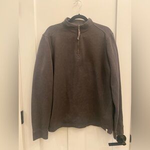 Men's Dark Charcoal Half-Zip Pullover Sweater